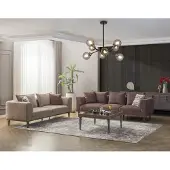 AEA Couchgarnitur Viersitzer Dreisitzer Braun Stoffsofa Polstersofa Couch