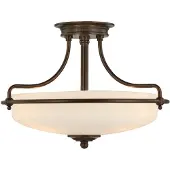 Elstead Lighting Plafonnier, métal verre, bronze, D 42,2 cm