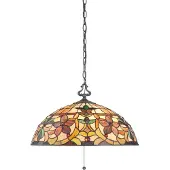 Elstead Lighting Lampe à suspendre, plafonnier, verre Tiffany métal, D 50,8 cm