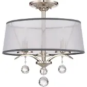 QUOIZEL Elstead Whitney, plafonnier à trois ampoules, culot E14, finition argentée "Imperial"