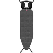 Brabantia Table à repasser B, 124x38cm, table à repasser fixe, cadre noir 22mm, Denim Black