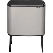 Brabantia Poubelle Bo Touch, 11 + 23 litres – Deux compartiments pour le tri des déchets | Cuisine