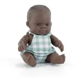 Miniland Poupée bébé garçon africain 21cm Poupée jouet éducatif