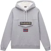 Napapijri Sweat-shirt 'Burgee Wint 4' gris chiné / orange / rouge / noir