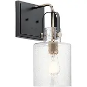 Kichler Applique murale Kitner, nickel poli, 1xE27x60W, verre, dim. : 42,1 x 18 x 25,7 cm, IP20, Quintiesse