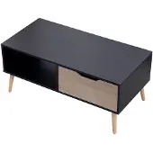 Happy Garden Table basse avec tiroir style scandinave noire FREJA