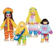 Goki Famille de poupées flexible Love & Harmony Set de jouets en bois