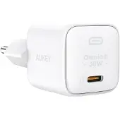 Aukey Chargeur mural GAN USB-C, PD 30W, blanc