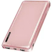 Logilink Prüfen (10000 mAh, 12 W), Chargeur de secours, Rose, Pink, Or