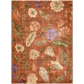 FRAAI Tapis lavable – Misty Flowers Terracotta | 160x230cm | Terracotta | Polyester | Rectangulaire