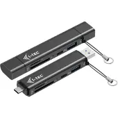 I-Tec USB-C/A DONGLE SD 2X USB, Lecteur de carte mémoire, Noir