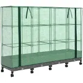 vidaXL : Jardinière de jardin avec couvercle de serre et roues, lot de 4, en plastique PP