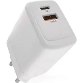 Emos USB Wall Charger Gan Pd 45w Ac (45 W, 2 ports), Chargeur USB, Blanc