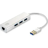 Level One LevelOne USB-0503 - Concentrateur (hub) - 3 x SuperSpeed USB 3.0 + 1 x 10/100/1000 - de bureau