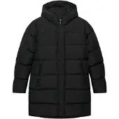 Superdry pour femme. W5012179A Veste Matelassée Sportive Mi-Longueur à Capuche noir (S), Casuel, Polyester