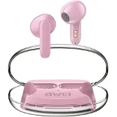 Awei Casque Bluetooth 5.3 T85 Enctws + Station d'accueil Rose/Pink