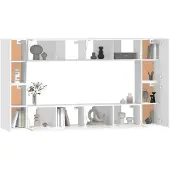 vidaXL Ensemble de 8 meubles TV blanc en bois composite