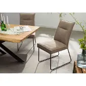G + K MASSIVMOEBEL24 | Chaise rembourrée SEATTLE #111 Taupe