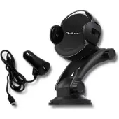 Qoltec PRO Chargeur inductif pour voiture avec support iR 15W | QC 3.0 | USB type C