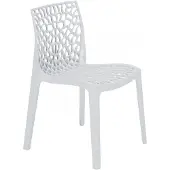 Vente-unique Chaise empilable - plastique - blanc - DIADEME