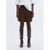Selected Viscose Mélangée Mini-jupe Femme Marron XS