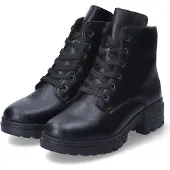 Rieker Chaussures de ville pour femmes , bottines, modèles à lacets, bottes à lacets, couleur noire, style décontracté