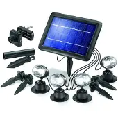 Esotec Kit de 4 projecteurs solaires Quattro Power avec module solaire résistant aux intempéries IP65 102142