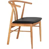 Ebuy24 Andre chaise de salle à manger, chêne naturel, similicuirPolyuréthanenoir.