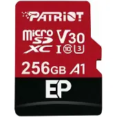 Patriot EP Series - Carte mémoire flash (adaptateur microSDXC vers SD inclus(e)) - 256 Go - A1 / Video Class V30 / UHS-I U3 / Class10 - microSDXC UHS-I
