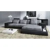 AEA Ecksofa Wohnzimmer L-Form Polster Sofa TextilLeder Design Modern Style