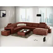 AEA Wohnlandschaft Couch Polster Eck Garnitur Designer Ledersofa Big Sofa PISA