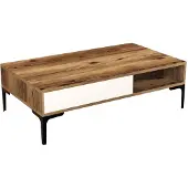 Skye Decor , Istanbul - Walnut, Cream, Couchtisch, Nussbaum, 100 % MELAMINBESCHICHICHTETETETETETE SPANPLATTEN, 105 x 60 x 32,6 cm