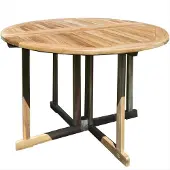 Teako Design Klapptisch Teakholz Rund Savona Massivholz Wetterfest 120cm