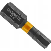 Graphite Bit d'impact HEX4 25 mm Acier S2