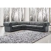 AEA Klassiche Chesterfield Polster Sitz Eck Leder Garnitur Wohnlandschaft 2220B