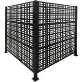 Relaxdays Habillage de poubelles , Square, 2 panneaux de 120 x 120 cm (H x L) chacun, brise-vue modulaire, clôture pour poubelles, noir