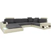 AEA Wohnzimmer Designer Couch Polster LederStoff Sitz Modernes Ecksofa U-Form