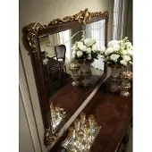 AEA Klassischer Wandspiegel Holzrahmen Spiegel Möbel 165x114 Glas Design Rahmen
