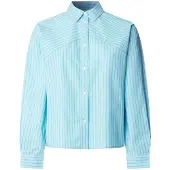 Pepe Jeans Chemisier 'Justine' turquoise / blanc