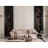 AEA Garnitur Wohnzimmer Sofa 3 Sitzer Stoffsofa Beige Couchtische 4tlg