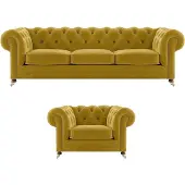 AEA Wohnzimmer Garnituren Sofa Couch Dreisitze Chesterfield Luxus Sessel