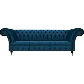 AEA Luxus Blaue Chesterfield Textilcouch Wohnzimmer Polstermöbel 3-Sitzer