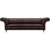 AEA Braune Chesterfield Kunstleder Couch Modernes Sofa Viersitzer Sitzmöbel
