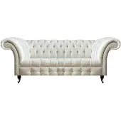 AEA Luxus Weiße Chesterfield Polstercouch Designer 3-Sitzer Sofa Sitzmöbel