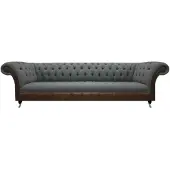 AEA Grau-Braune Chesterfield Couch Wohnzimmer Viersitzer Designer Textilsofa