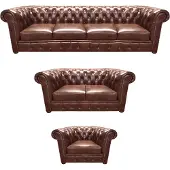 AEA Leder Polstermöbel Wohnzimmer Set Einrichtung Braun Designer Möbel Chesterfield