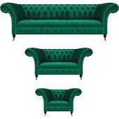 AEA Komplett Sofa Set 3tlg Chesterfield Garnitur Sitz Möbel Luxus Einrichtung