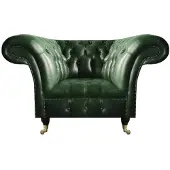 AEA Grün Leder Sessel Wohnzimmer Chesterfield Luxus Polstermöbel Design Möbel