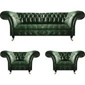 AEA Wohnzimmer Einrichtung Sofagarnitur 3tlg Polstermöbel Luxus Chesterfield