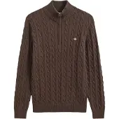 Gant pour homme. 8050603 Pull en tricot torsadé marron (S), Casuel, Le coton biologique, Durable